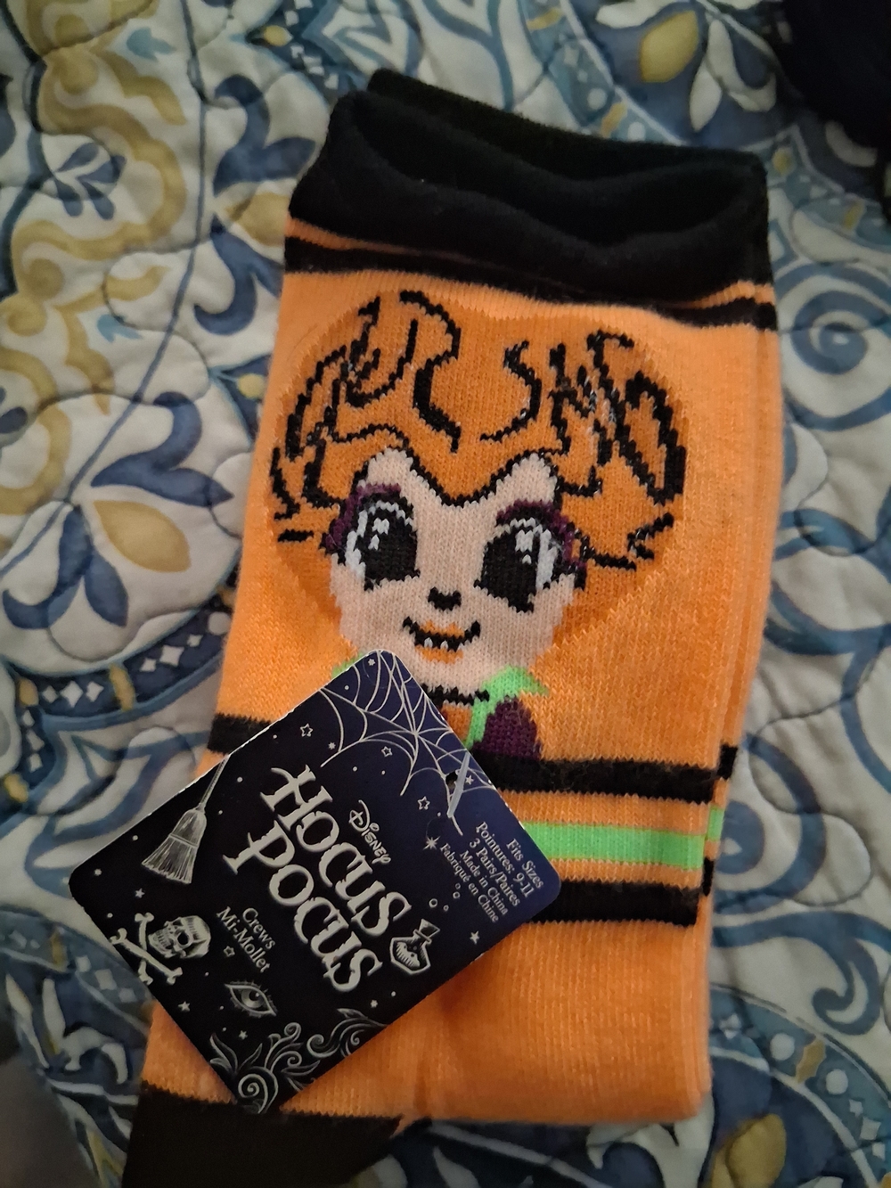 Disney Hocus Pocus Orange, Purple, & Grey Character 3pack Of Socks